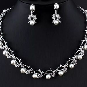 Rhinestones Imitation Pearl Jewelry Sets